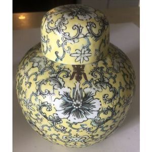 Antique Hildegard Porcelain Japanese Ginger Jar Yellow Floral Hand Made Signed